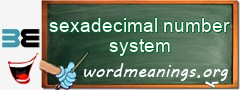 WordMeaning blackboard for sexadecimal number system